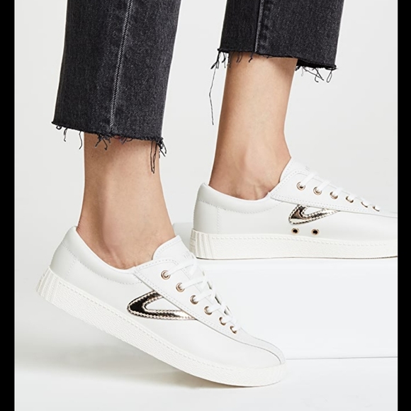 tretorn gold sneakers